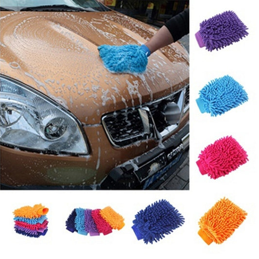 2 in 1 Ultrafine Fiber Chenille Microfiber Car Wash Glove Mitt Soft Mesh backing no scratch for Car Wash and Cleaning